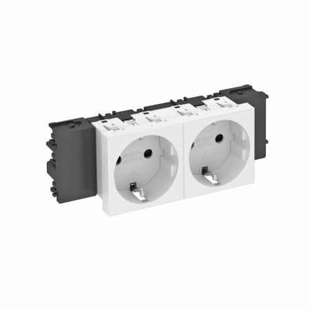 Розетка двойная 0° Modul45connect с з/к, 250 В, 16A (белый) (STD-D0C RW2)