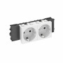 Розетка двойная 0° Modul45connect с з/к, 250 В, 16A (белый) (STD-D0C RW2)