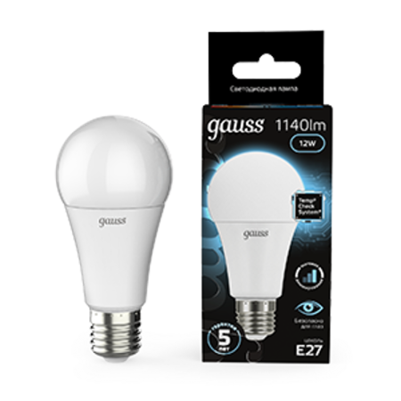 Лампа светодиодная A60 12W 1140lm 4100K Е27 шаг. диммирование LED 1/10/50