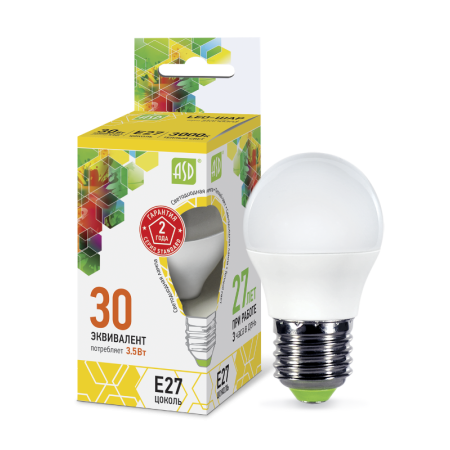 Лампа светодиодная LED-ШАР-standard 3.5Вт 230В Е27 3000К 320Лм