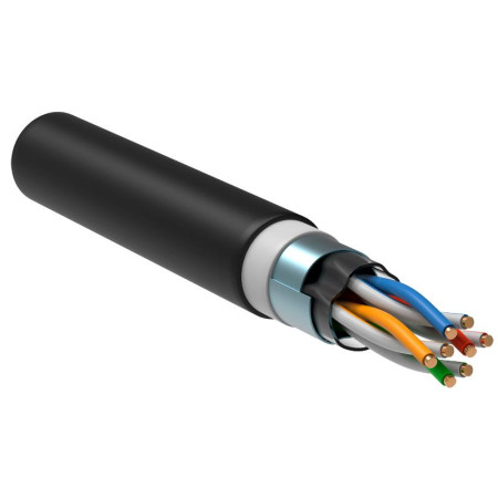 Каб. в. п. U/UTP кат. 5E 4х2х24AWG solid LSZH/LDPE чер.