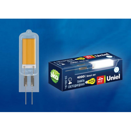 Лампа светодиодная LED-JC-220/4W/4000K/G4/CL GLZ08TR LED, прозр 4000К