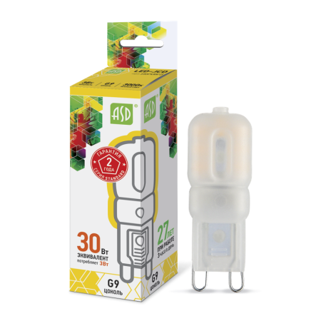 Лампа светодиодная LED-JCD-standard 3Вт 230В G9 3000К 270Лм
