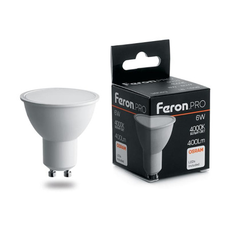 Лампа светодиодная .PRO LB-1606 GU10 6W 4000K OSRAM LED