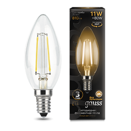 Лампа светодиодная Black LED Filament Свеча E14 11W 720lm 2700К