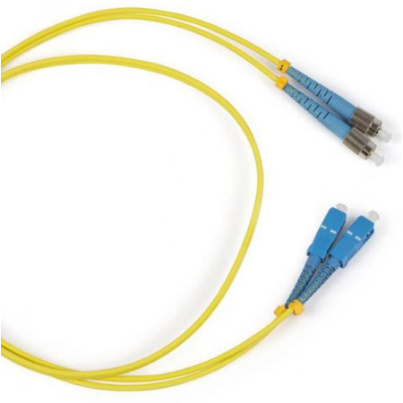 Патч-корд FC-S2-9-FC/UR-SC/AR-H-1M-LSZH-YL волоконно-оптический (шнур) SM 9/125 (OS2), FC/UPC-SC/APC, 2.0 мм, simplex, LSZH, 1 м