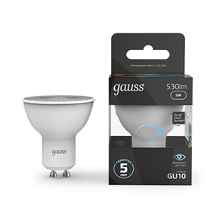 Лампа светодиодная LED 5W MR16 GU10-dim 4100K диммир.