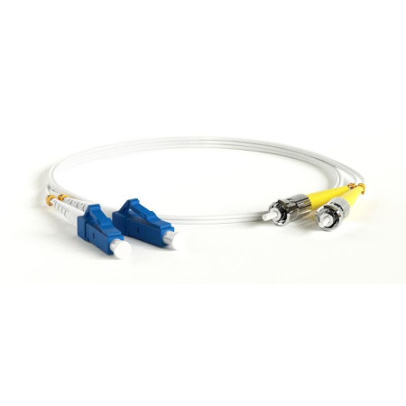 Патч-корд FC-D2-9A1-LC/UR-ST/UR-H-5M-LSZH-WH волоконно-оптический (шнур) SM 9/125 (G.657), LC/UPC-ST/UPC, 2.0 мм, duplex, LSZH, 