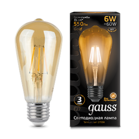 Лампа светодиодная LED 6Вт E27 220В 2400К