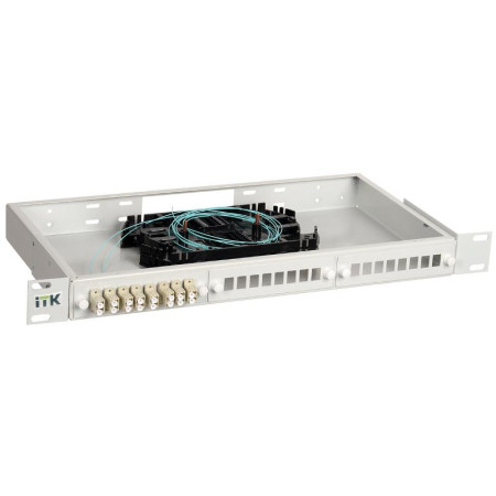 1U кросс укомплектованный: SC (Simplex) 12шт  (OM3)