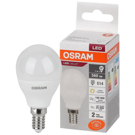 Лампа светодиодная LED Value CL- P 7W/830 230V E14 10X1