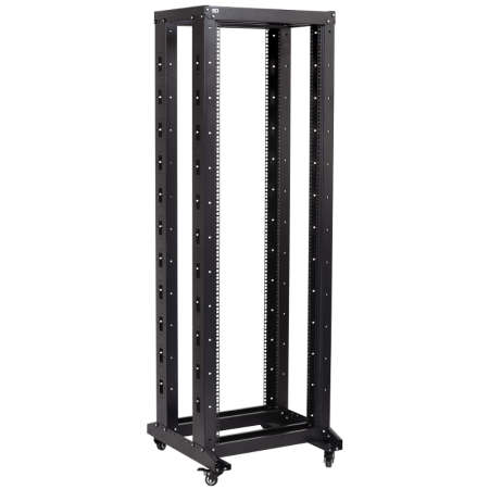 Стойка 19 ДВУХРАМНАЯ 32U 600*600 мм на РОЛИКАХ черная