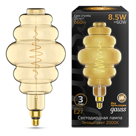 Лампа светодиодная LED Filament Honeycomb E27 8.5W Amber 660lm 2000K 1/2