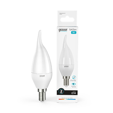 Лампа светодиодная LED 8Вт E14 220В 4100К Elementary свеча на ветру