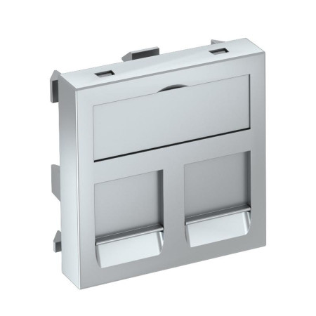 Корпус компьютерной розетки Modul45 тип OBO (прямой) 45x45 мм (серебристый) (DTG-2RM AL1)