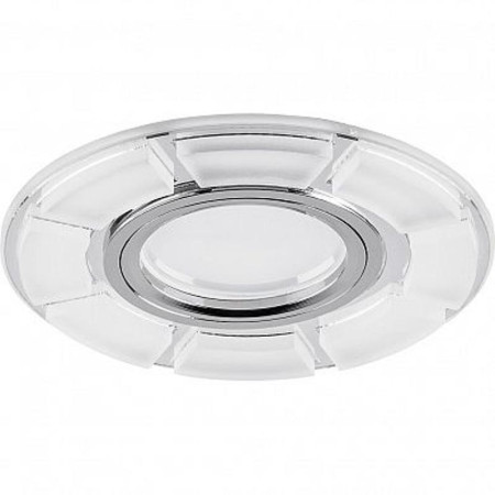 Светильник встраиваемый с LED подсветкой CD993 потолочный MR16 G5.3 белый матовый, хром