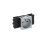 Розетка одинарная 0° Modul45connect франц. стандарт, 250 В, 16A (серебристый) (STD-F0C AL1)