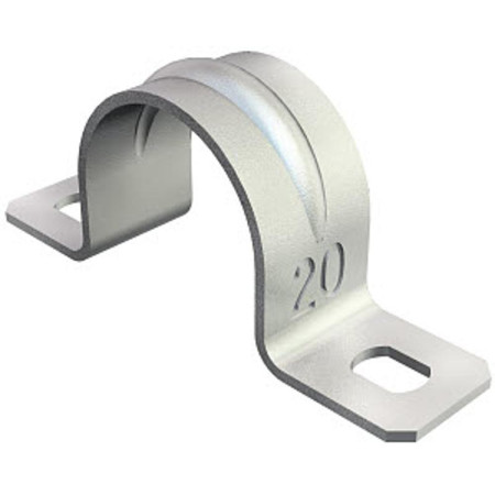 Крепежная скоба металл. двухлапковая 21mm (605 21 G)