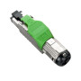 PLUE-8P8C-S-C6A-SH-GN Разъем полевой оконцовки RJ-45 (8P8C) под витую пару, для одножиль. кабеля, toolless, категория 6A, экрани