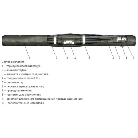 Муфта 3 СТП-1 (70-120) с соединителями (пластик/бумага)