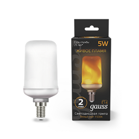 Лампа светодиодная Black LED T65 Flame 5W E14 20-80lm 1500K