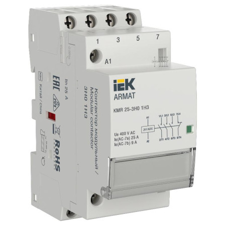 ARMAT Контактор модульный KMR 25А 24В AC/DC 3НО 1НЗ