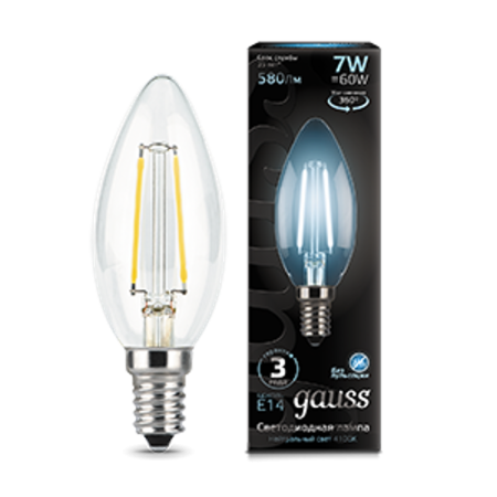 Лампа светодиодная LED 7Вт E14 220В 4100К свеча