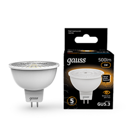 Лампа светодиодная LED 5Вт GU5.3 220В 3000К MR16