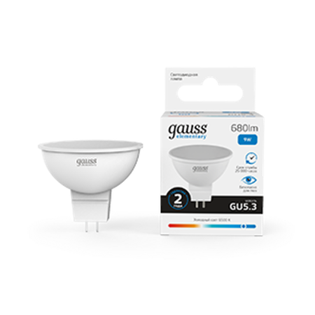Лампа светодиодная LED 9Вт GU5.3 6500К Elementary MR16