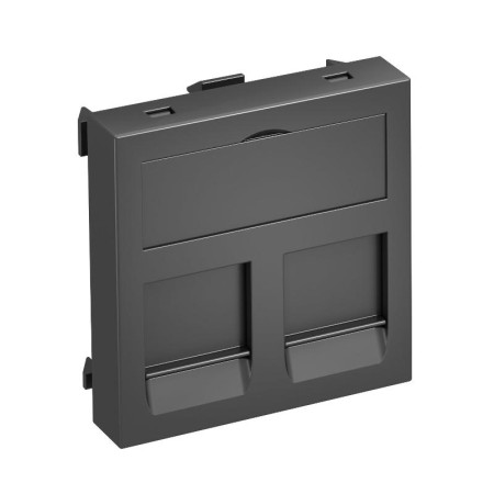 Корпус компьютерной розетки Modul45 тип PA (прямой) 45x45 мм (черный) (DTG-2PA SWGR1)