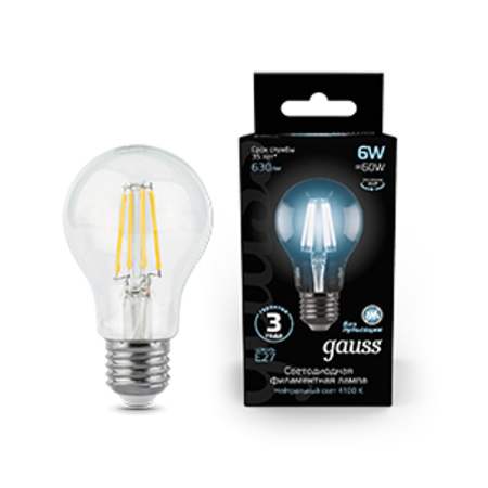 Лампа светодиодная LED 6Вт E27 220В 4100К A60
