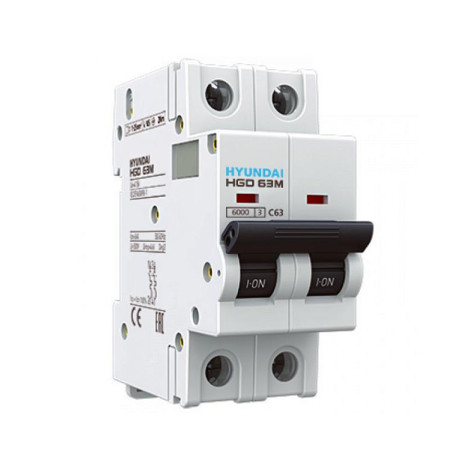 Автоматический выключатель HGD63-M 2PMDS0000C 00001 2 полюса, 1А, ток к.з. 6kA, хар-ка D