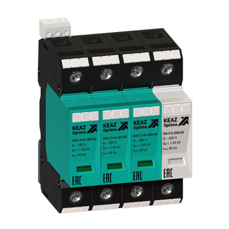 Ограничитель импульсных перенапряжений (УЗИП) OptiDin OM-II-3+N-280/40/R