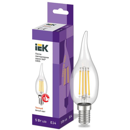 Лампа светодиодная LED CВ35 св.н/ветру 5Вт 230В 3000К E14 серия 360°