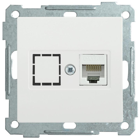 BOLERO белый Розетка компьютерная RJ45 Cat6 РК11-1-Б