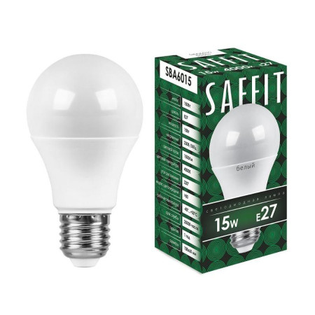 Лампа светодиодная SBA6015 15W 4000K 230V E27 A60
