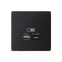 ArtGallery Карбон Розетка USB A + тип-C 45Вт высокоскор.заряд. QC, PD, механизм