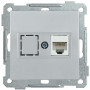 BOLERO серебрянная Розетка компьютерная RJ45 Cat6 РК11-1-Б