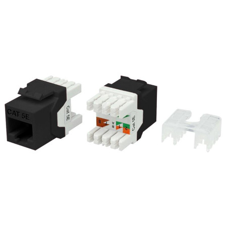 KJ8-8P8C-C5e-180-BK Вставка Keystone Jack RJ-45(8P8C), категория 5e, тип 180 градусов, черная