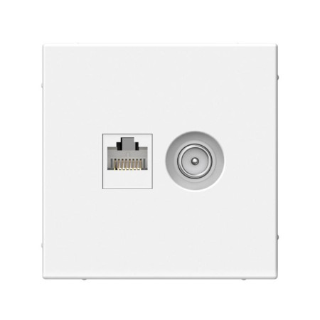 ArtGallery Белый Розетка двойная TV + компьютерная RJ45, кат. 5Е