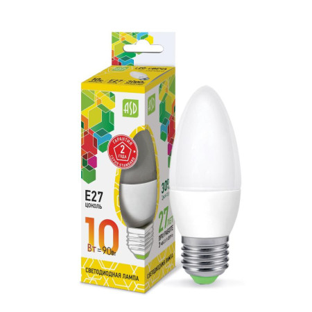 Лампа светодиодная LED-СВЕЧА-standard 10Вт 230В Е27 3000К 900Лм