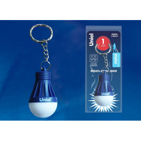 Фонарь-брелок Стандарт S-KL023-T BLUE  1LED. 4*LR41 в/к. пластик синий