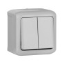 Quteo Серый Переключатель 2-клавишный IP44 10А