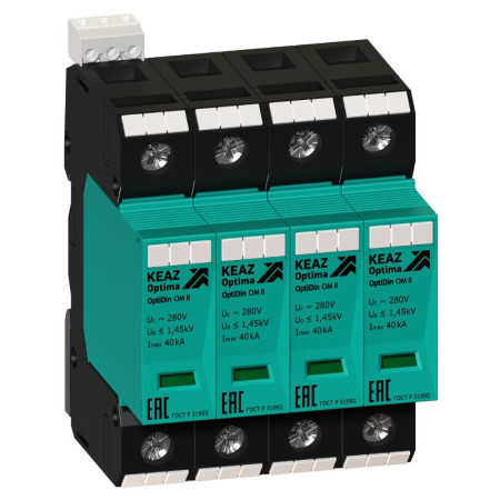 Ограничитель импульсных перенапряжений (УЗИП) OptiDin OM-II-4-280/40/R