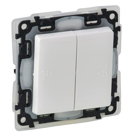 Valena LIFE DIY Белый Выключатель 2-х клавишный 10А 250В (IP44)