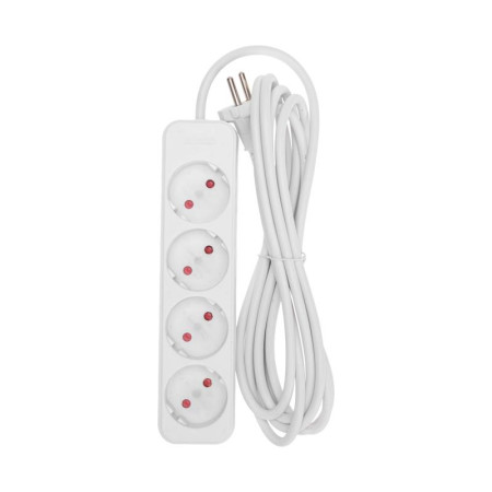 Удлинитель STANDARD 4 гнезда, 3м, 2х1,0мм², б/з, белый