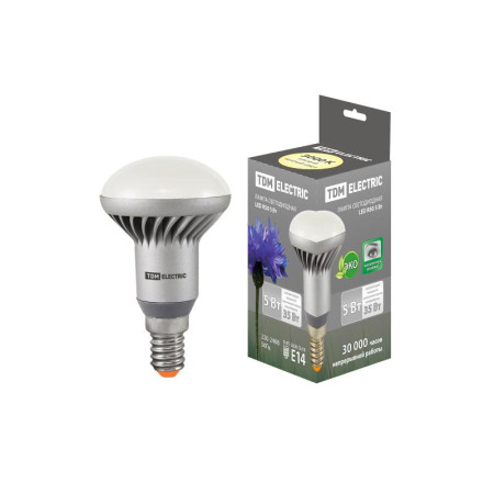 Лампа светодиодная LED 5Вт E14 220В 3000К R50 отражатель (рефлектор)