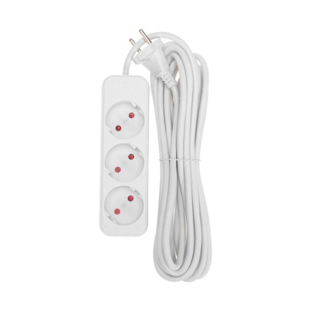 Удлинитель STANDARD 3 гнезда, 5м, 2х1,0мм², б/з, белый