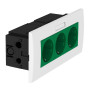 Укомплектованный розеточный блок AR45 (марк.,3xModul45,84x185x59 мм,зеленый) (SDE-RW D0GN3B)