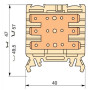 Клемма HD2,5/6.3.3G.3G.1, 6 quick-connect (fast on) 6,3x0,8мм, 2,5 мм.кв., горизонтальные